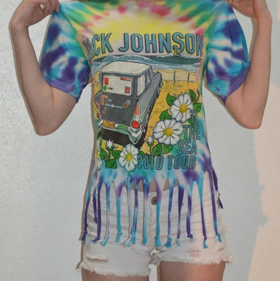 2010 Jack Johnson Fringe Cut Tie Dye szSmall - Picture 1 of 3
